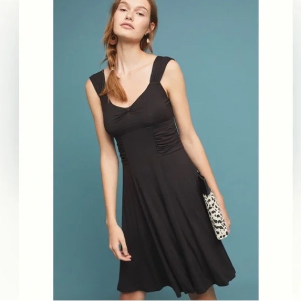 Anthropologie Maeve Coryphee Knit Dress Black XS Petite